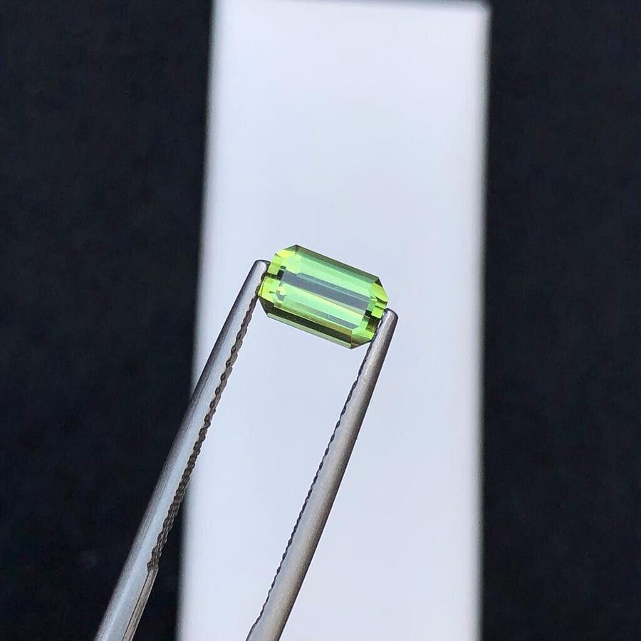 EMERALD CUT GREEN TOURMALINE GEMSTONE FOR WIRE WRAPPING STONE FOR GIFT, 1 CRT product image (4)