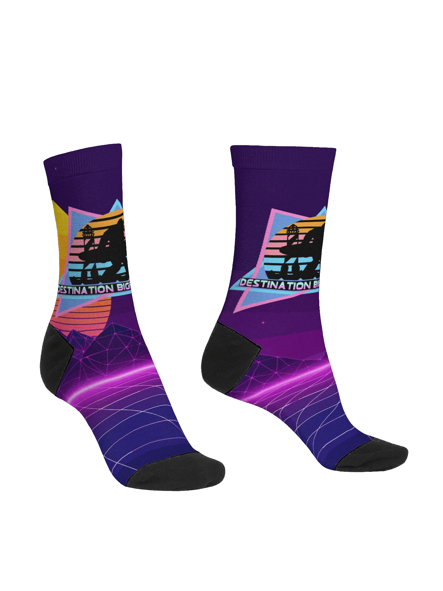 Destination Bigfoot Bronco Retro-Inspired Synthwave Logo Socks product image (3)