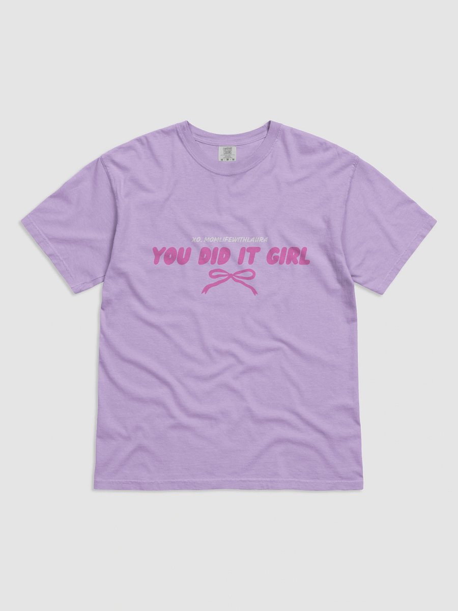 You Did it Girl Bow Comfort Colors Tee - Hot Pink/Orchid product image (1)