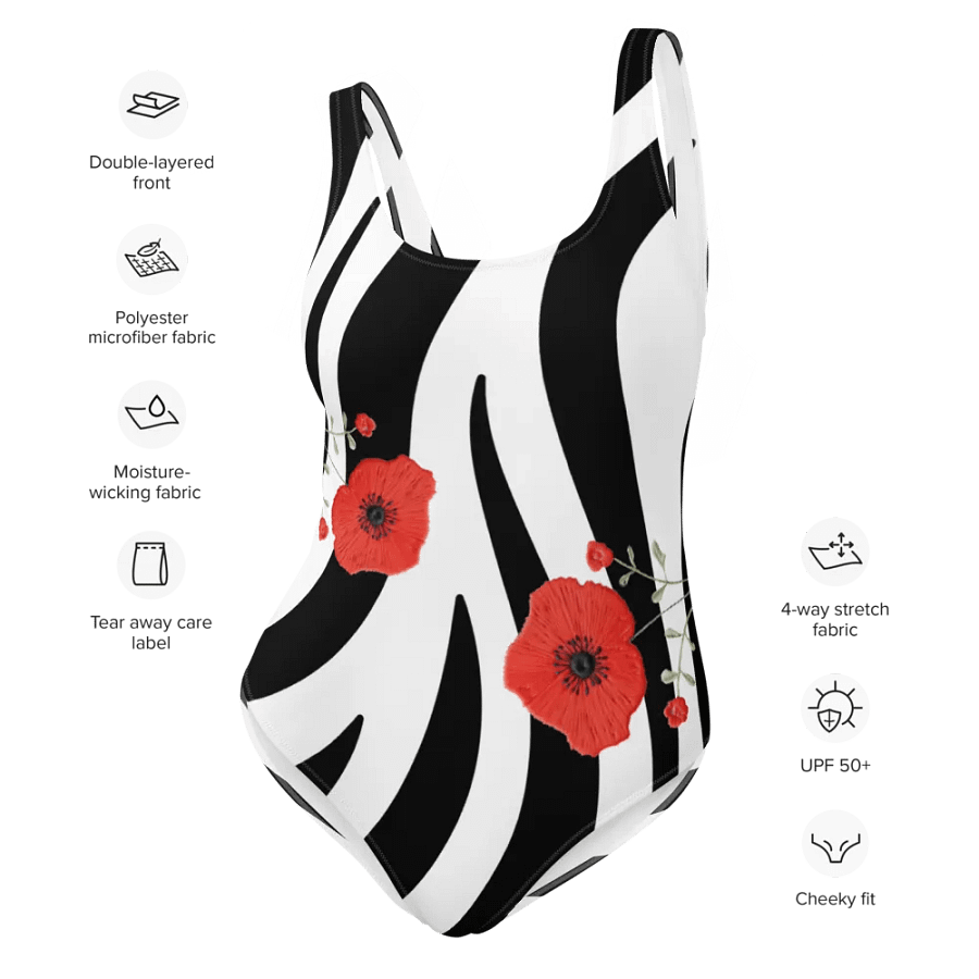 Zebra Blooms One-Piece Swimsuit product image (9)
