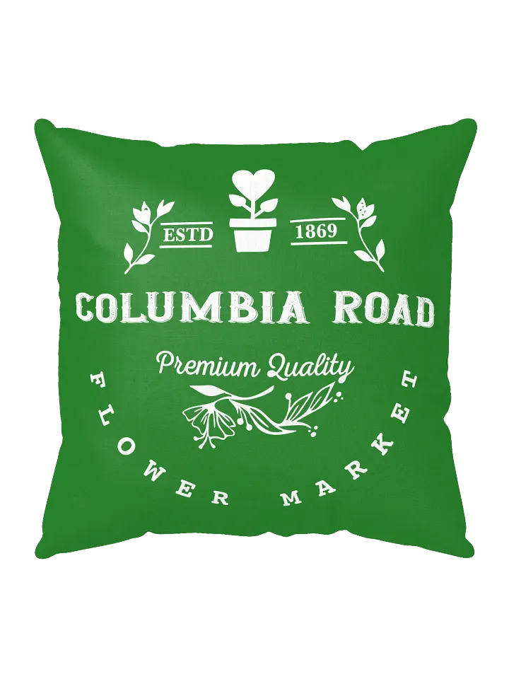 Columbia Road Market Logo Print Pillow (Green) product image (1)