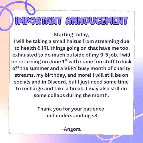 I hate having to do this, but I gotta listen to what my body is telling me. I will still be streaming tomorrow and Wednesday,...