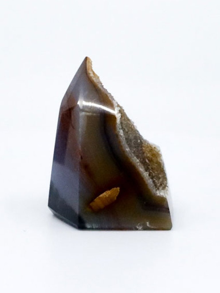Natural Agate Geode Point with Druzy and Cut Base product image (2)