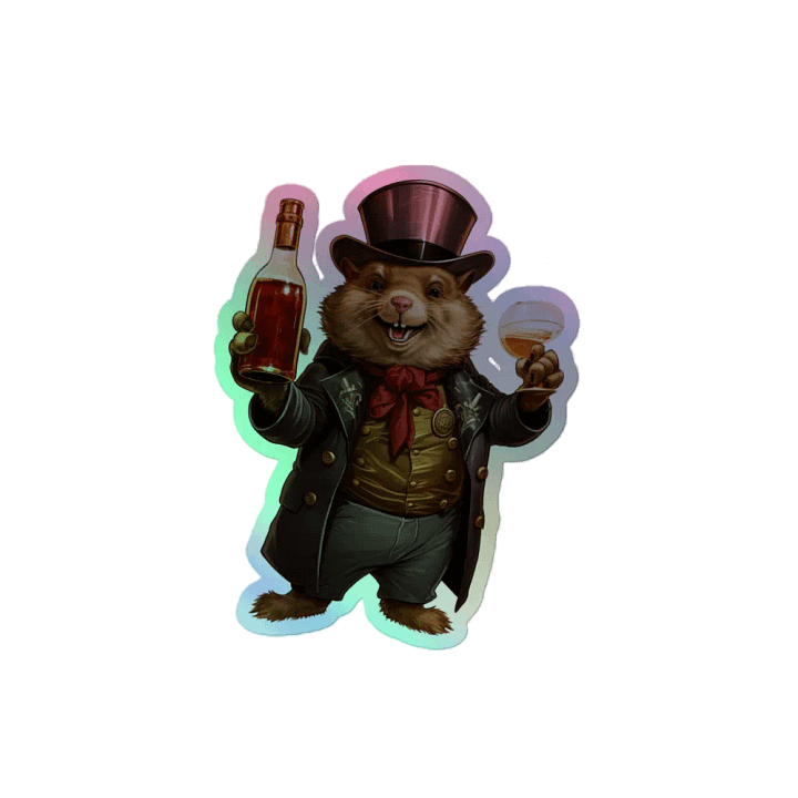 Holographic Fingered Beaver Mascot Sticker product image (1)