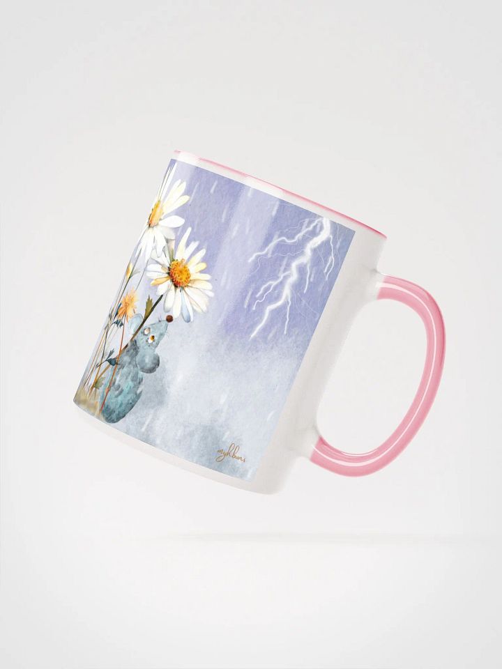 Passing Clouds: Weathering the Storm Ceramic Mug | 11oz & 15oz Nature-Inspired Coffee Mug | Whimsical Mouse & Cat Design product image (2)