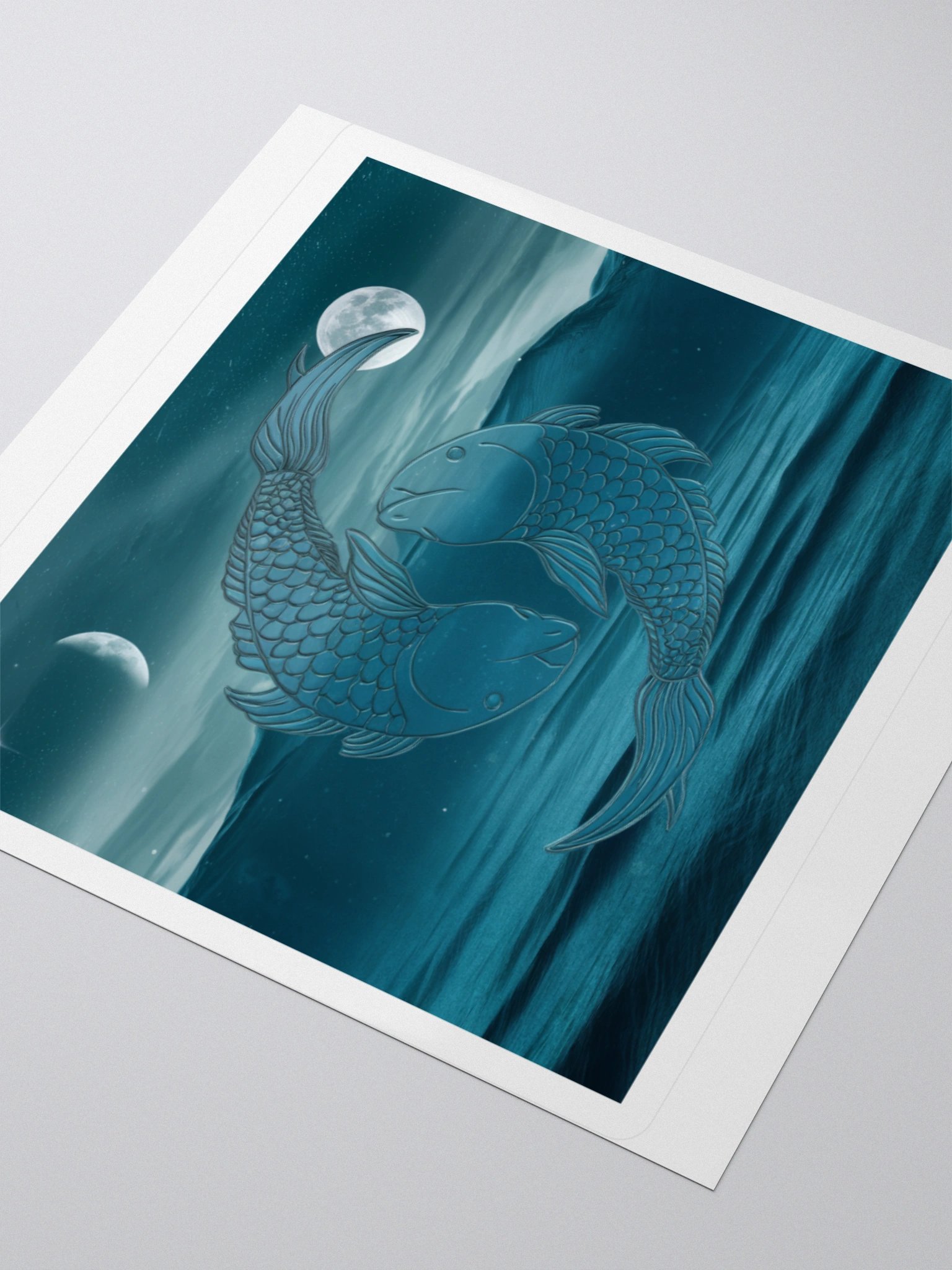 Exclusive Pisces Zodiac Sticker: Celestial Fish in Moonlit Seascape - Perfect for Cars, Laptops, and Astrology Lovers! product image (9)