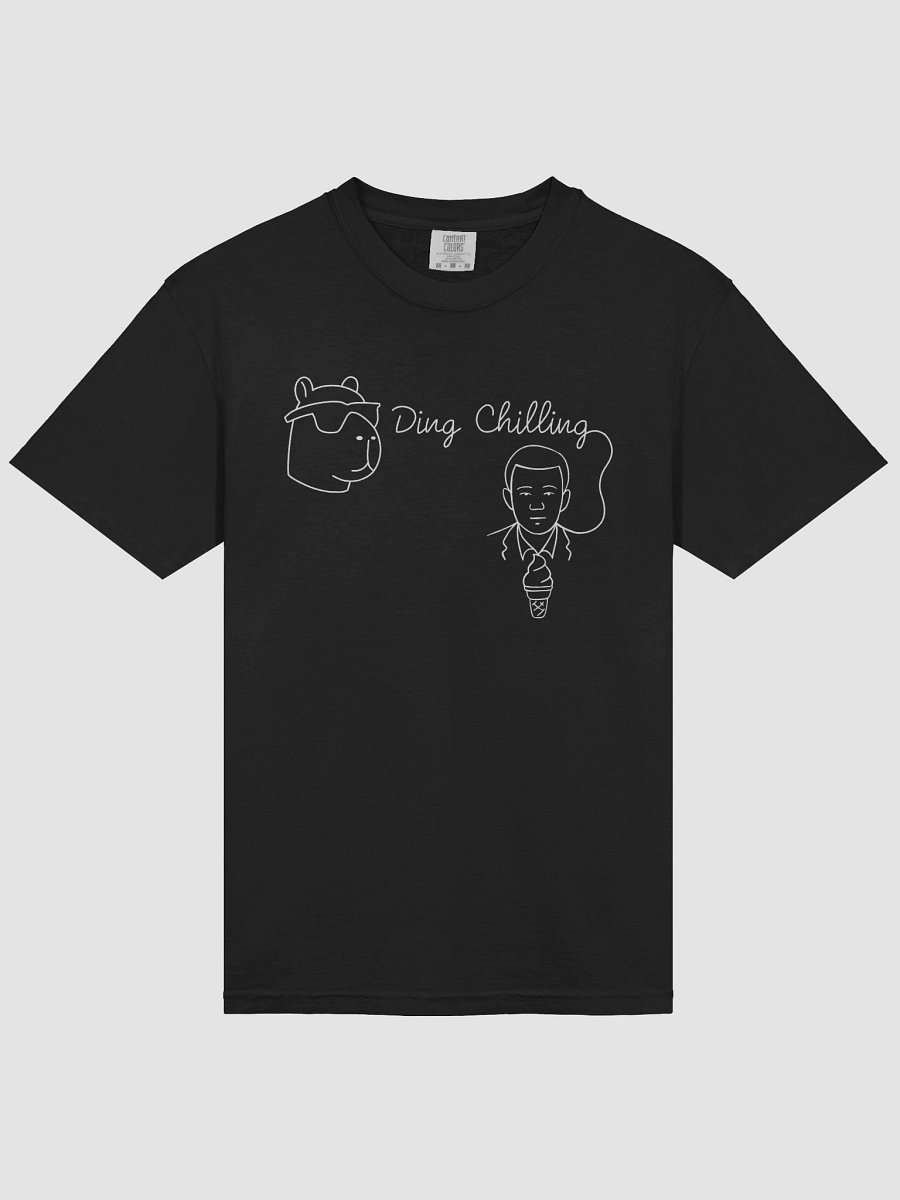 Ding Chilling [5a] – Chill Capybara & Ice Cream Meme | Hand-Drawn Chess Humor | White Line Art for Dark Colors | T-Shirt product image (30)