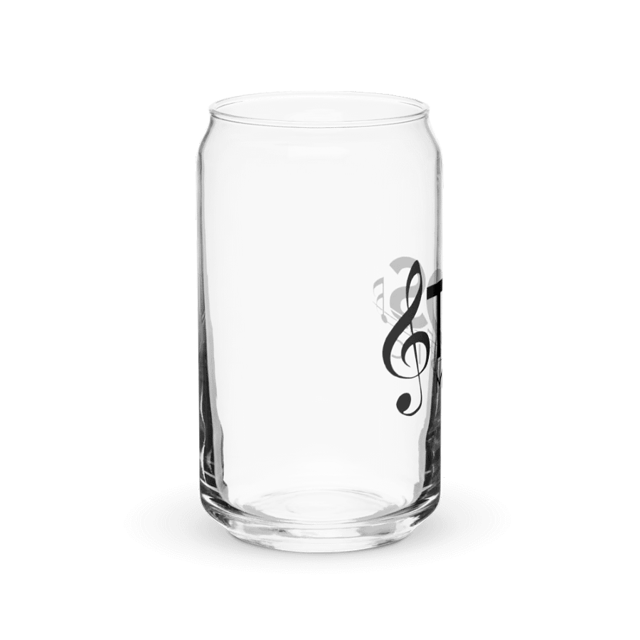 TDS Music Can-Shaped Glass with Bamboo Lid and Metal Straw - 16oz Music Themed product image (10)