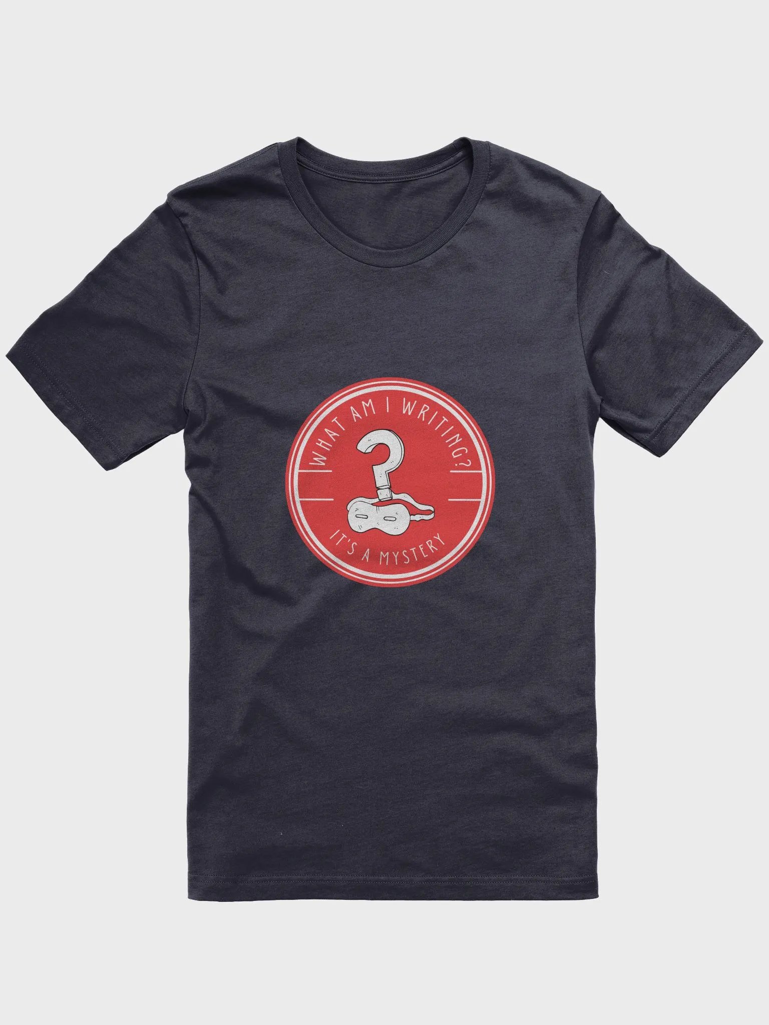 What am I Writing? It's a Mystery Navy T-shirt product image (1)
