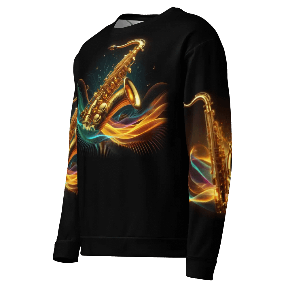 Golden Saxophone Musical Instrument - All-Over Unisex Sweatshirt #3 product image (7)