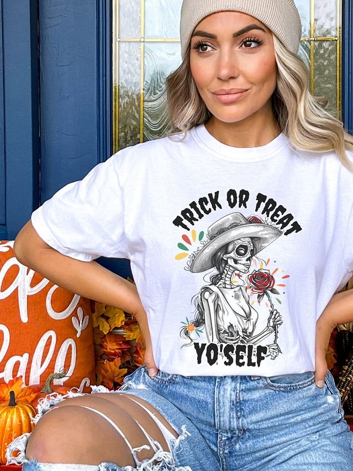Dia De Los Muertos Retro Halloween Girls Night Out Matching T-Shirt product image (73)