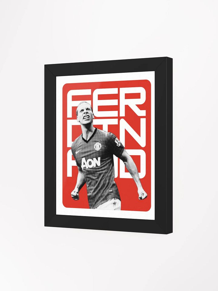 Rio Ferdinand BW Manchester United Name Art Framed Print product image (2)