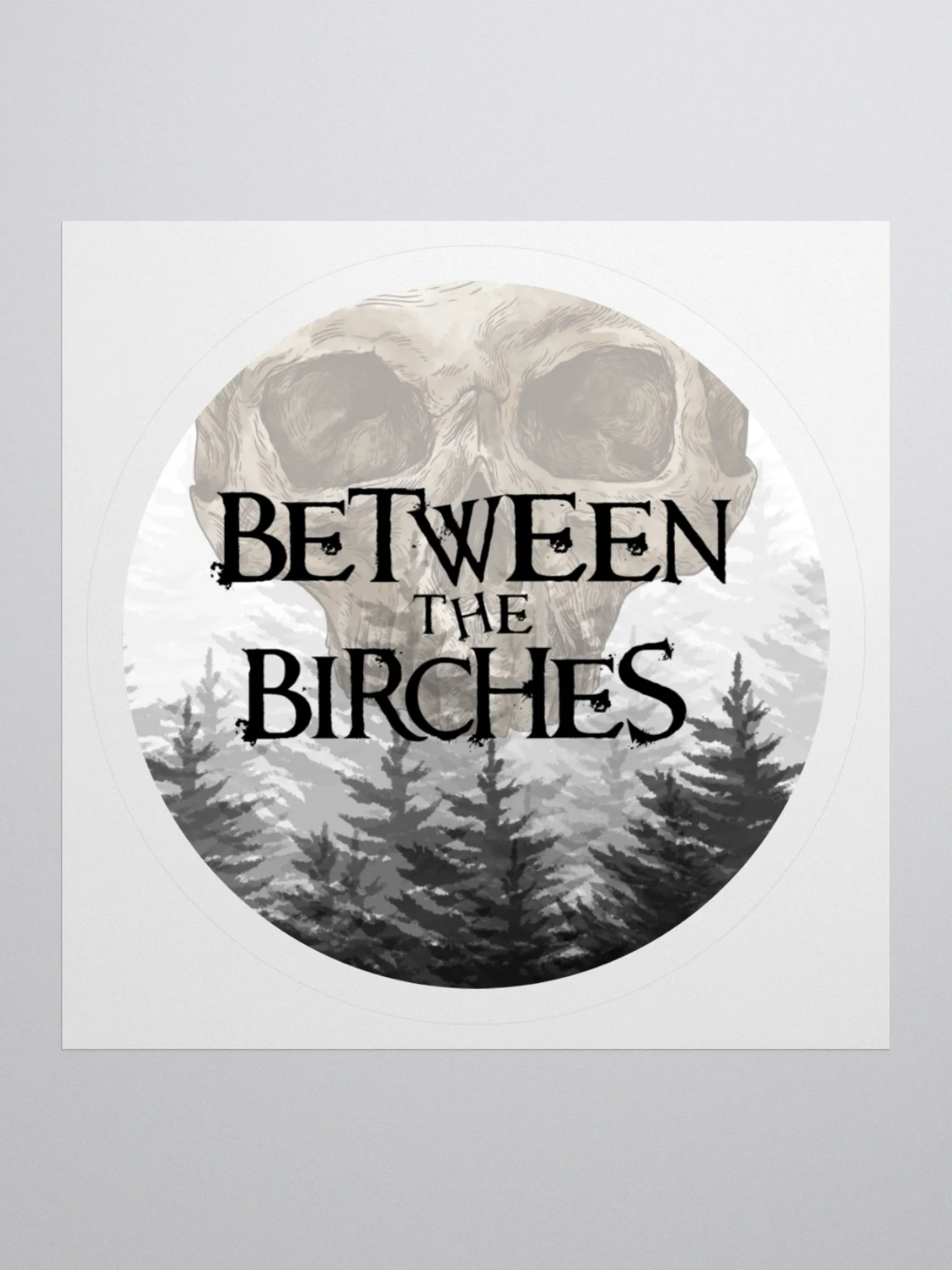 Between the Birches // Skull and Woods Circle Sticker product image (1)