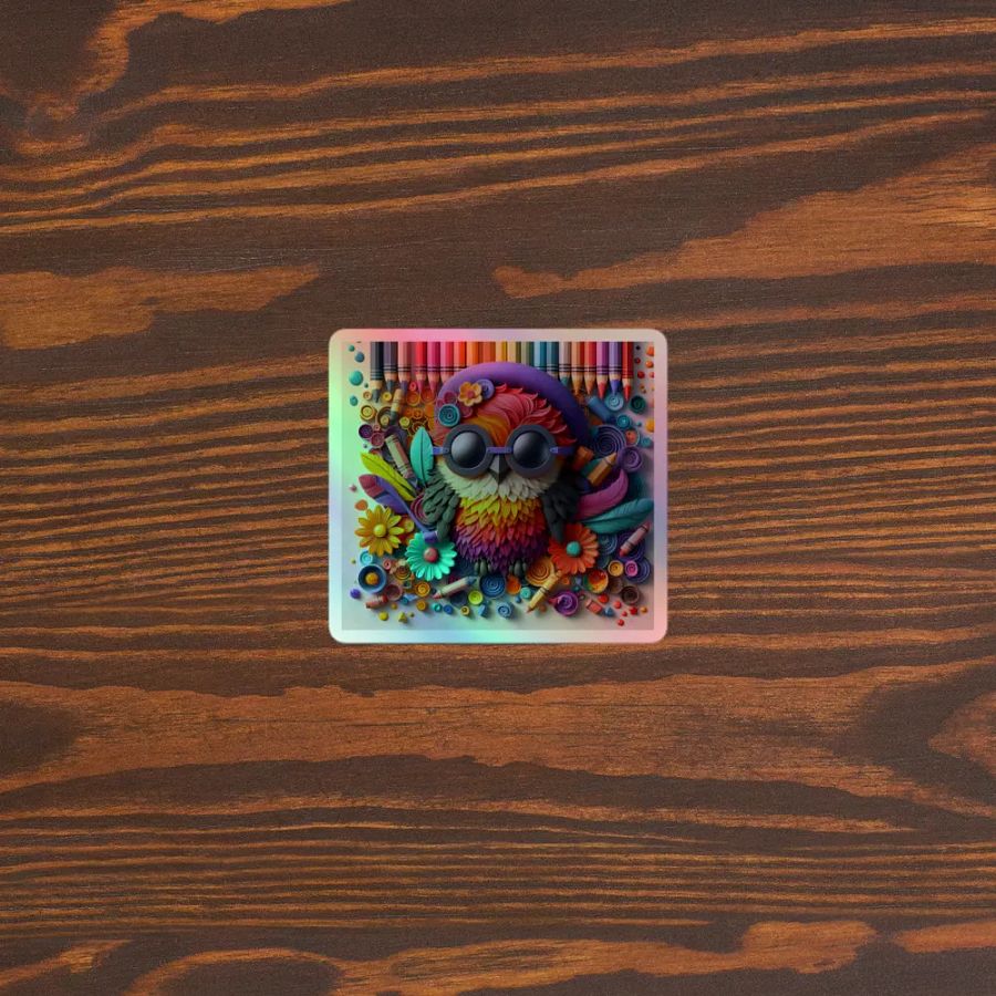 Whimsical Owl Holographic Sticker Sheet product image (5)