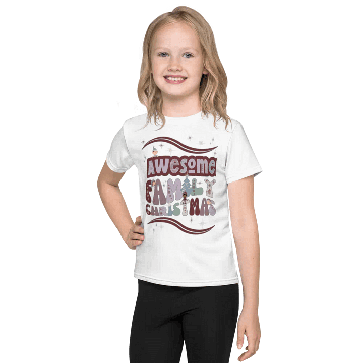 Fun Boho Awesome Family Christmas White Kid's Tee product image (2)