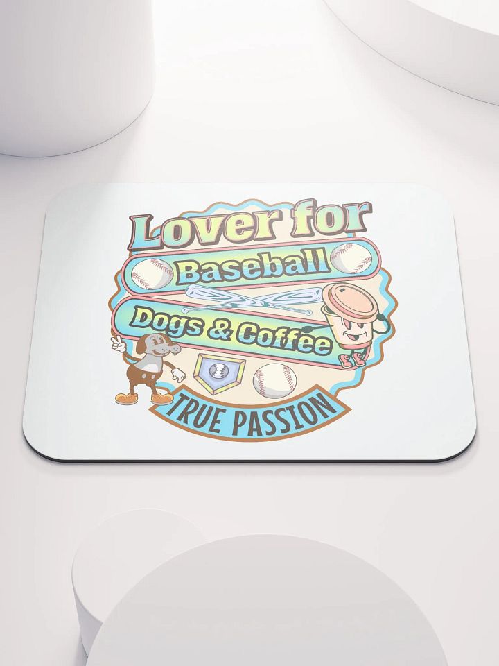 Lover For Baseball Dogs And Coffee Playful Passion Mouse Pad product image (1)