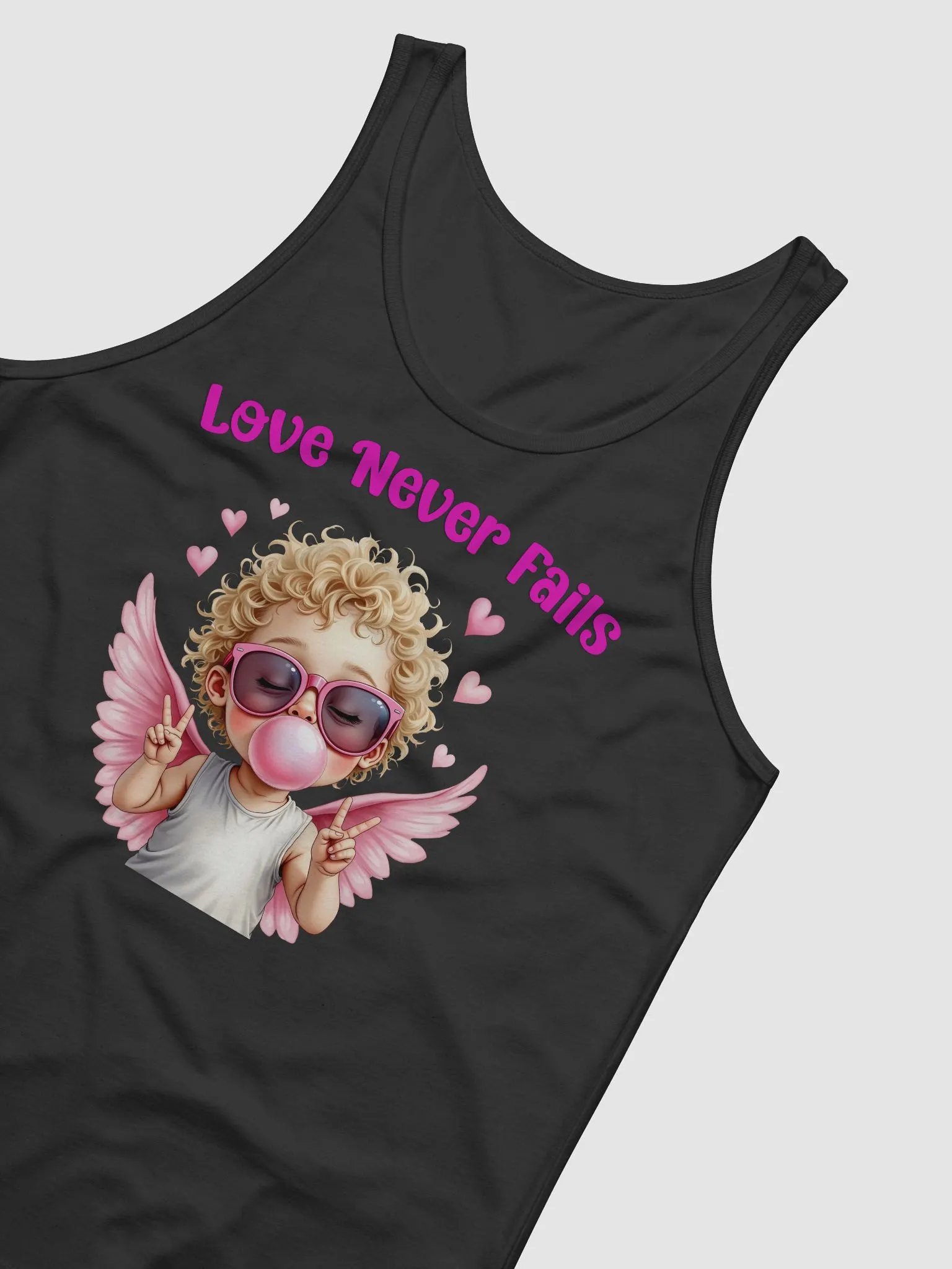 Love Never Fails Valentine Retro Cupid Valentine's Day Jersey Tank product image (9)