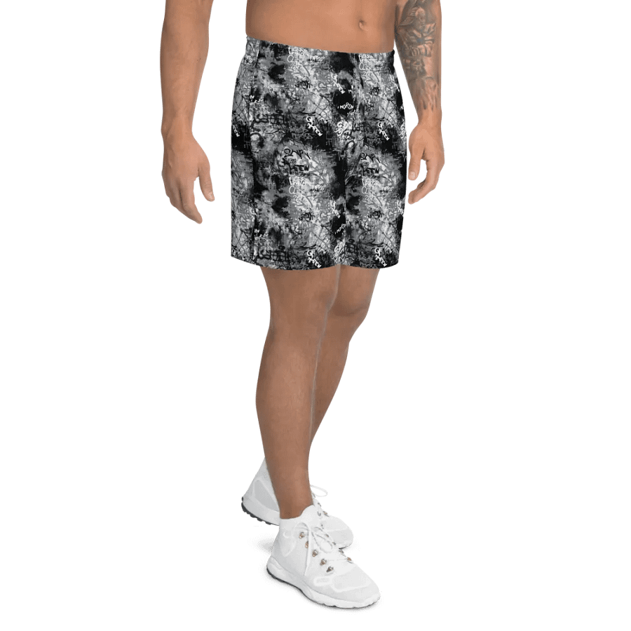 Black and White Graffiti | Athletic Long Shorts product image (3)