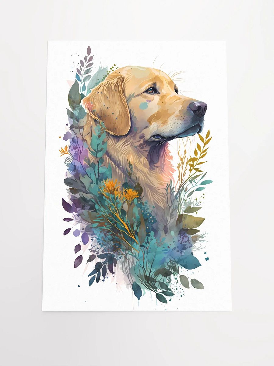 Dog with Spring Summer Flowers Matte Poster product image (3)