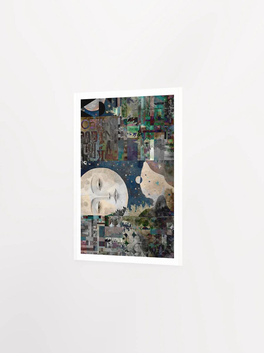 'Lunar Guide' by Edward Martin-Mixed Media Collage: Celestial Face Poster product image (3)