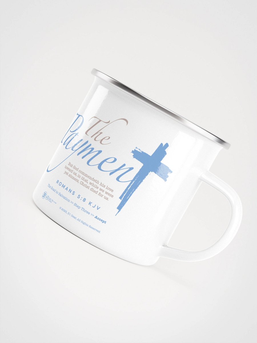 Mug, The Road to Salvation, Step 3, THE PAYMENT/Accept, Premium Enamel Mug product image (8)
