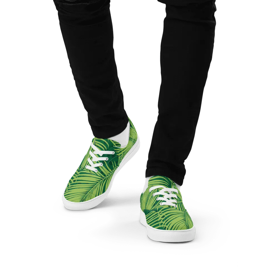 Tropical Palm Leaves Men's Lace-Up Canvas Shoes product image (3)