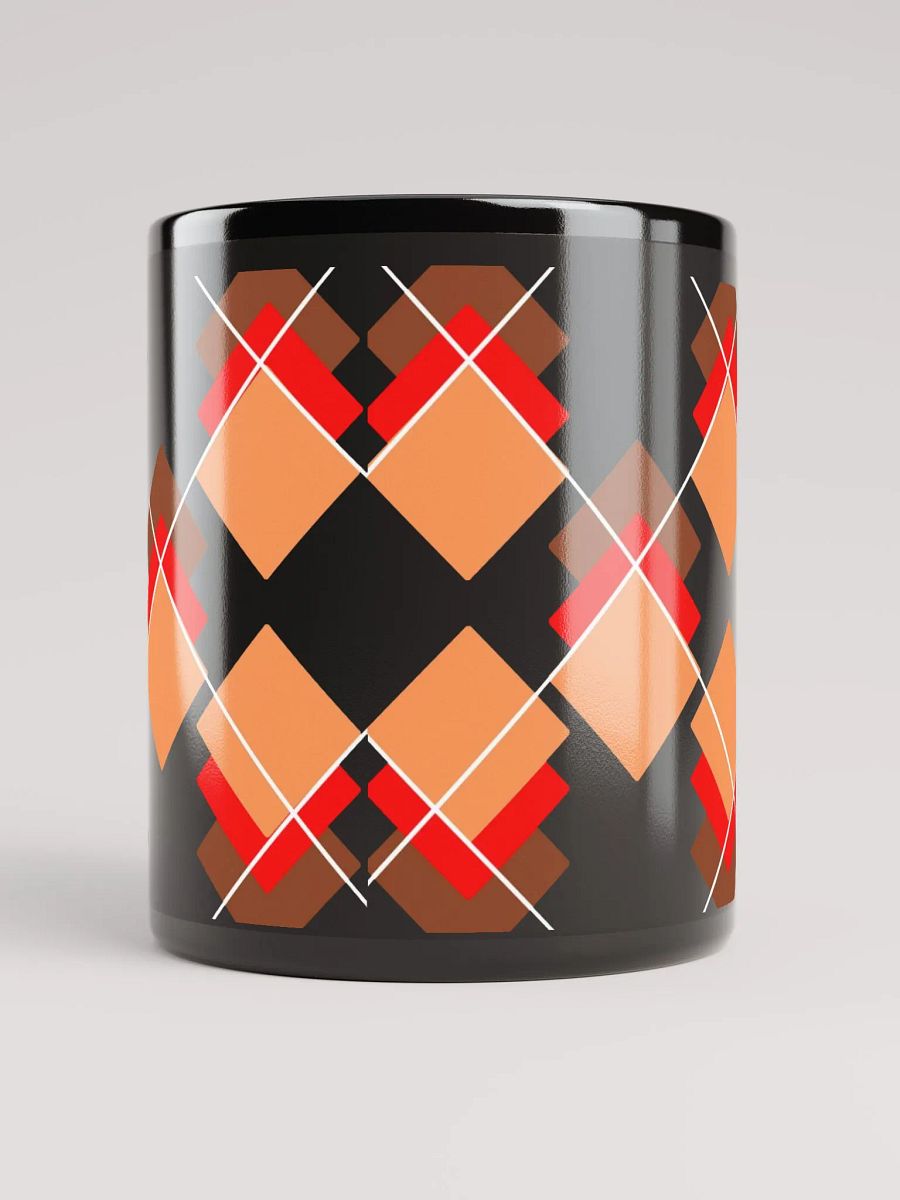 Brown, Red And Orange Overlapping Diamonds Black Mug product image (12)
