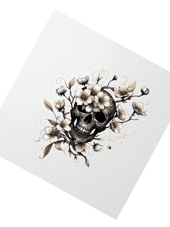 Floral Gothic Skull Kiss Cut Stickers product image (2)