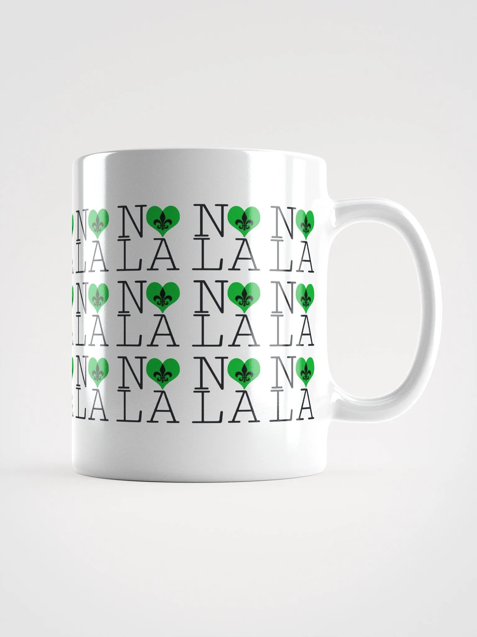 I LOVE NOLA **LEGACY MUG** (GREEN HEART INFINITY WALL) product image (1)