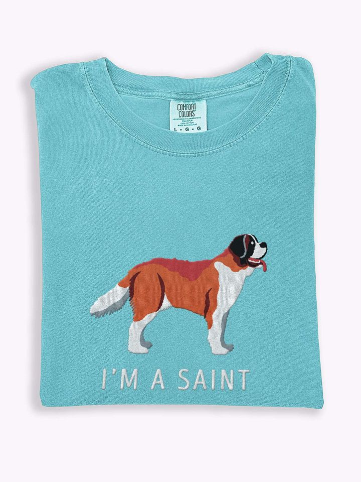 I'm a Saint T-Shirt(Embroidered) of a Saint Bernard(Red) product image (1)
