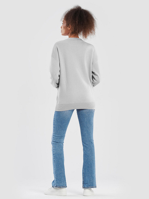 Photo showing Knitted Crewneck Sweater Relaxed Fit