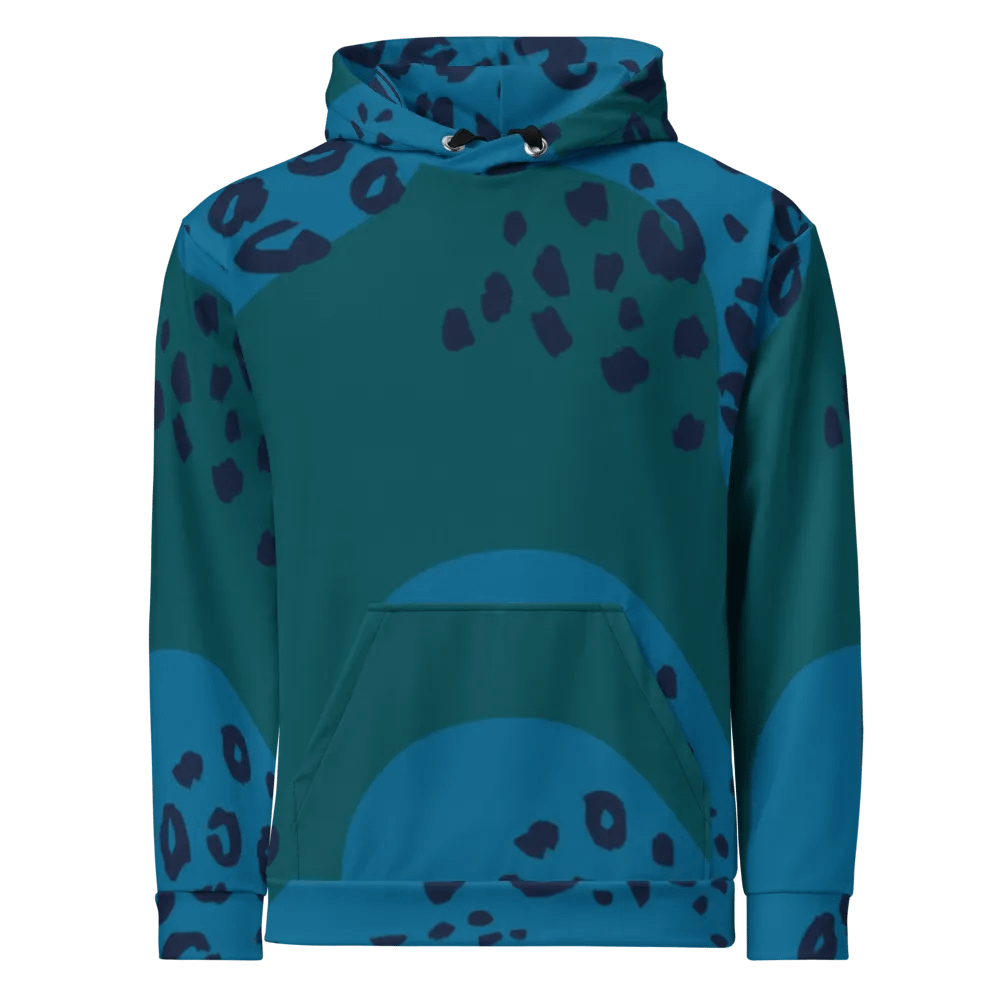 Teal Leopard Abstract Recycled Hoodie product image (12)