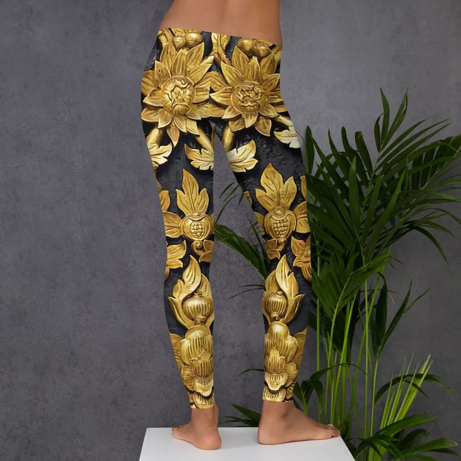 Golden Botanical Elegance Leggings product image (6)