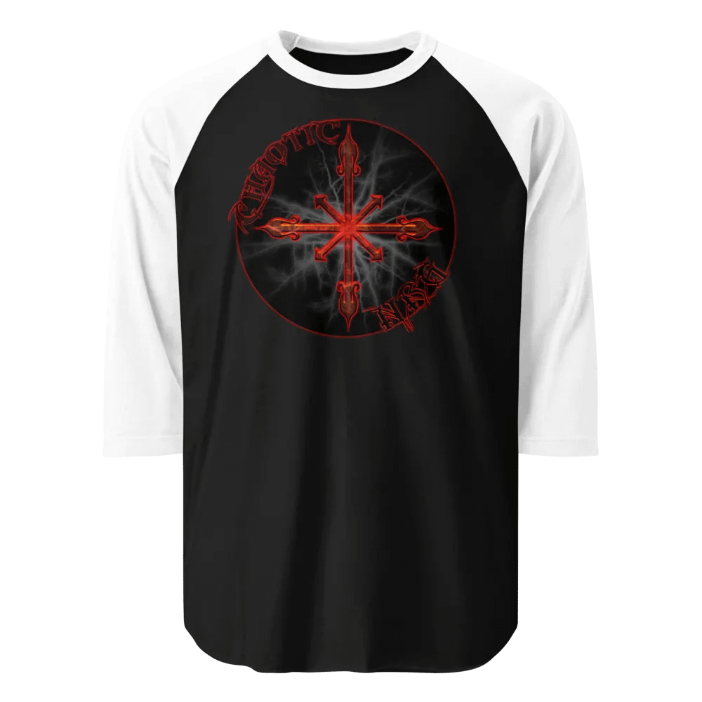 Chaotic Energy Cross Graphic Raglan Tee product image (1)