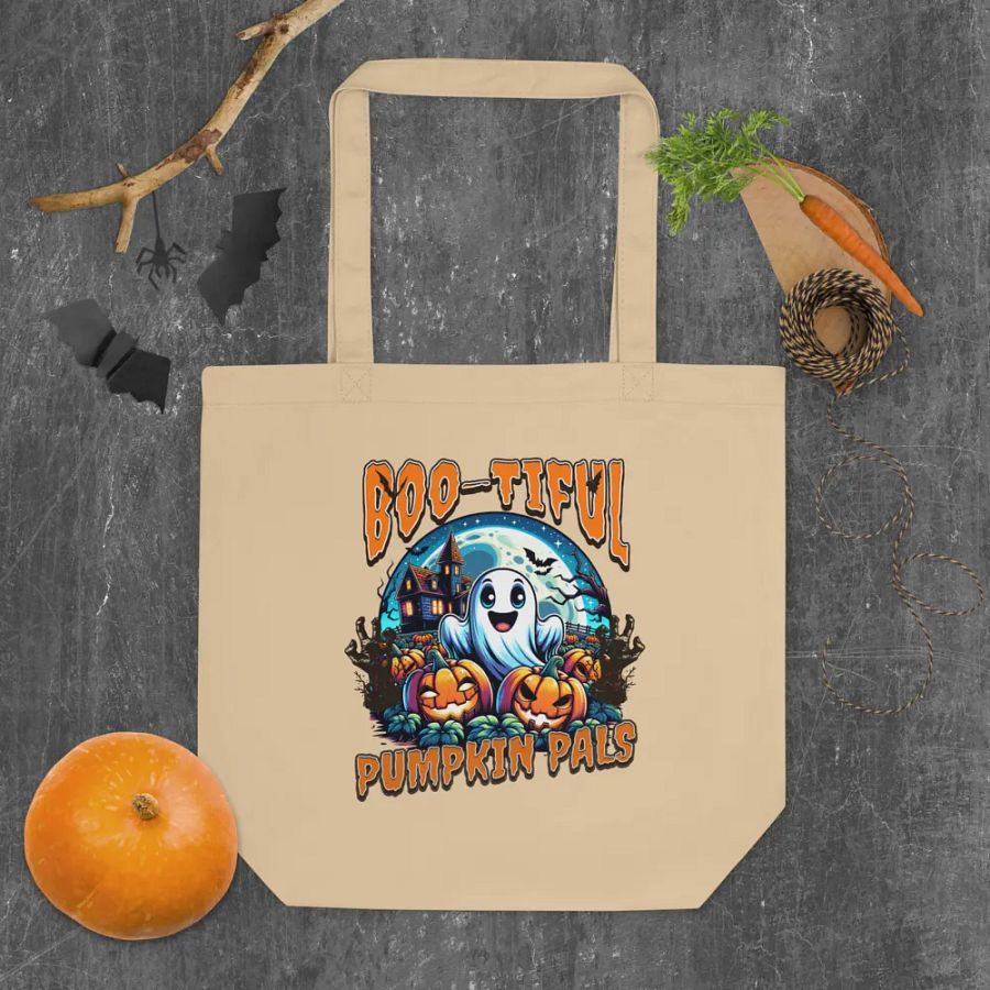 Boo-tiful Pumpkin Pals Organic Tote Bag product image (4)