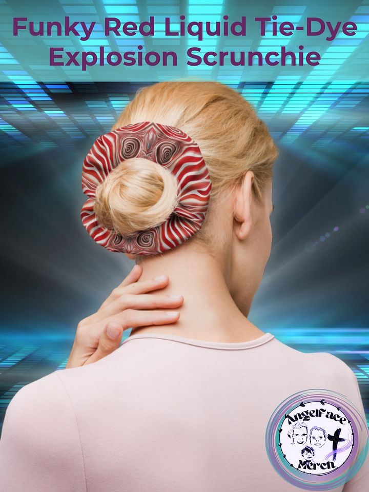 Funky Red Liquid Tie-Dye Explosion Scrunchie product image (1)