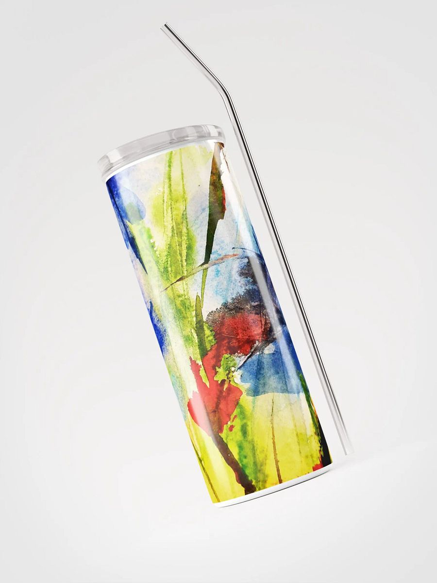 blue watercolour flowers printed on bottle product image (3)