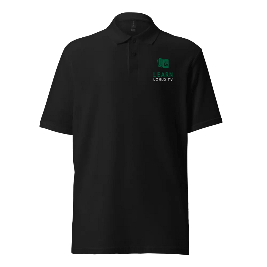 Polo Shirt with Learn Linux TV Logo (Cotton Version) product image (1)