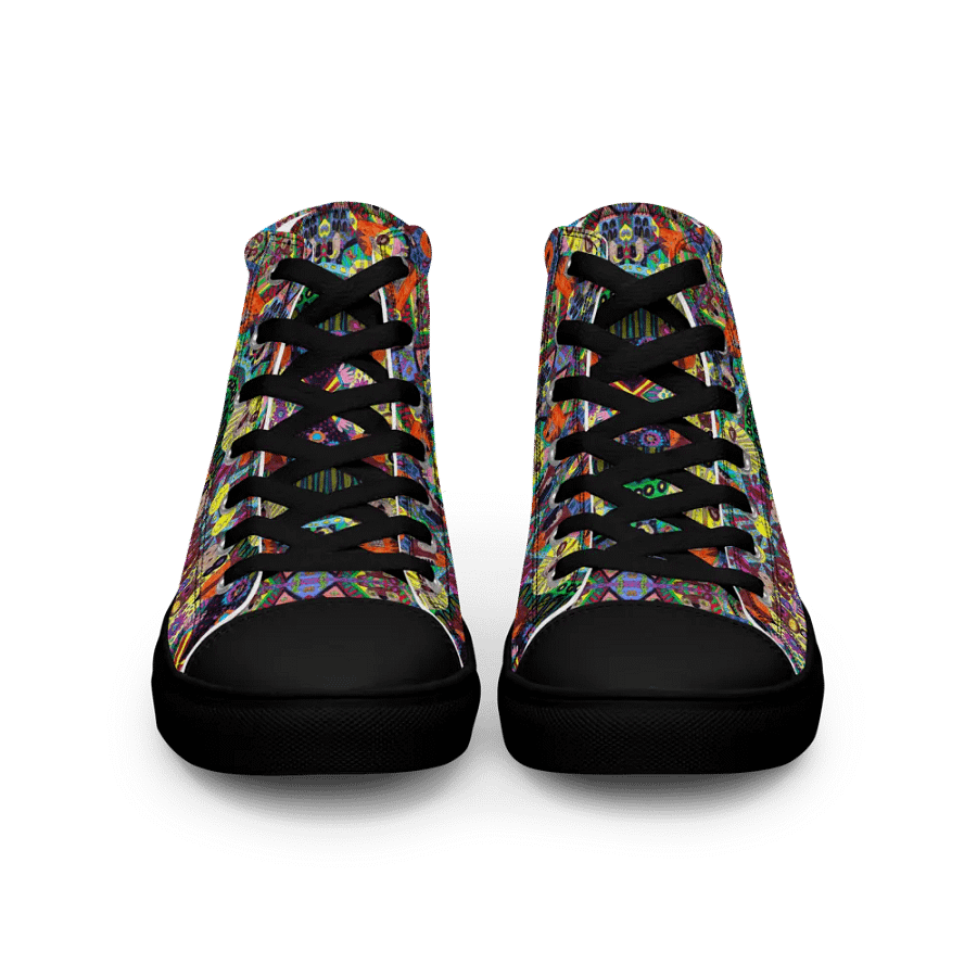 Abstract Doodle Art Animals Ladies High Top Canvas Shoes product image (6)