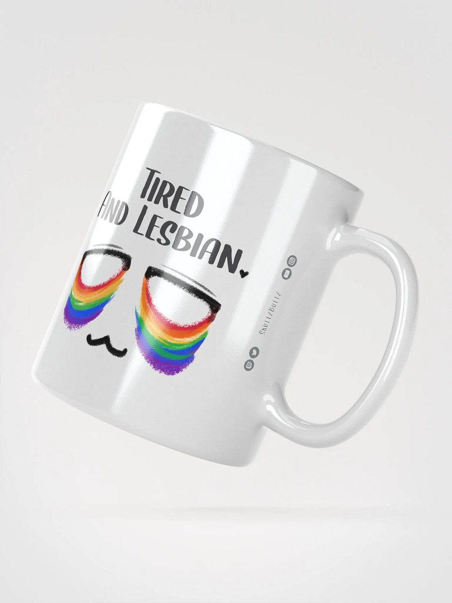 Tired and Lesbian - Rainbow Flag Ceramic Mug product image (2)