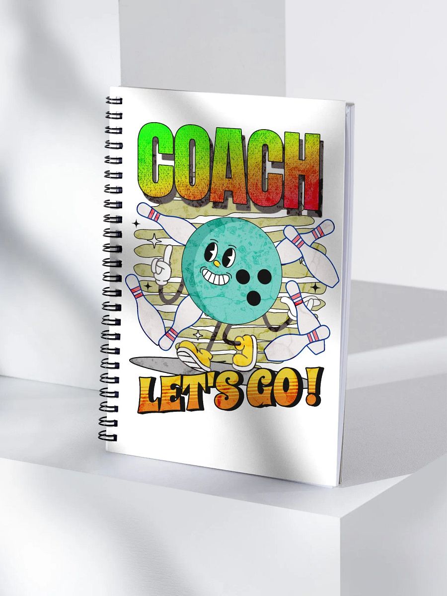 Retro Mascot Coach Bowling Energetic Spiral Notebook product image (3)
