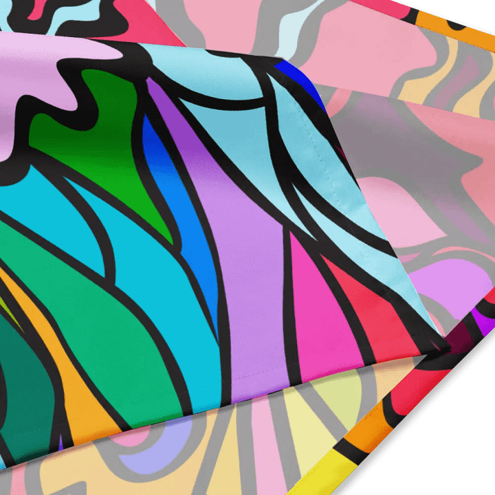Vibrant Mosaic All-Over Bandana - Wave at Sunset product image (4)