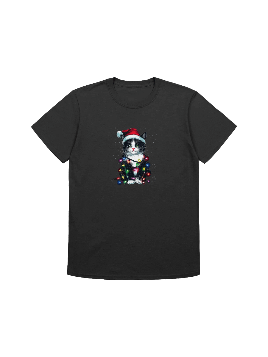 Black and White Christmas Kitten Unisex T-Shirt product image (4)