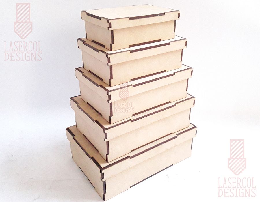 Boxes Set 4 (5 sizes) - Laser Cut Files product image (3)