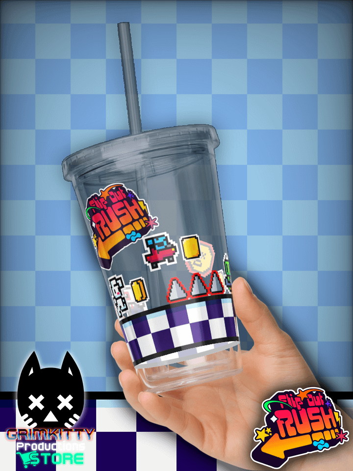 Flip Out Rush - Clear Plastic Tumbler (16 oz) product image (1)