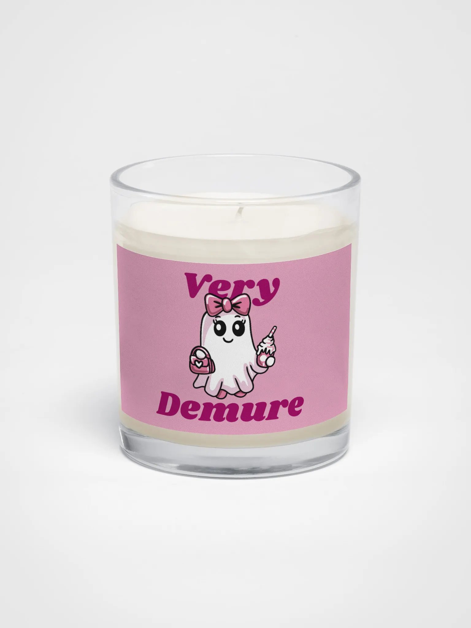 Very Demure Cute Ghost Soy Wax Glass Jar Candle product image (1)