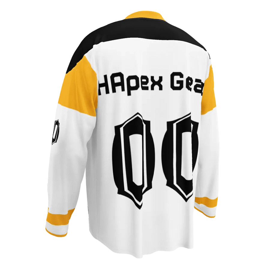 Recycled Hockey Fan Jersey - White - Black HApex Gear Black Logo product image (6)