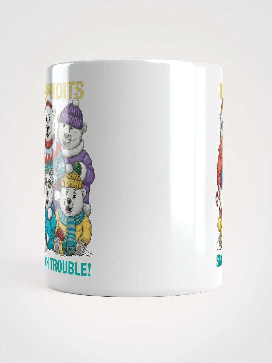 Bear Bandits of the North White Glossy Mug – Festive Polar Bear Design product image (14)
