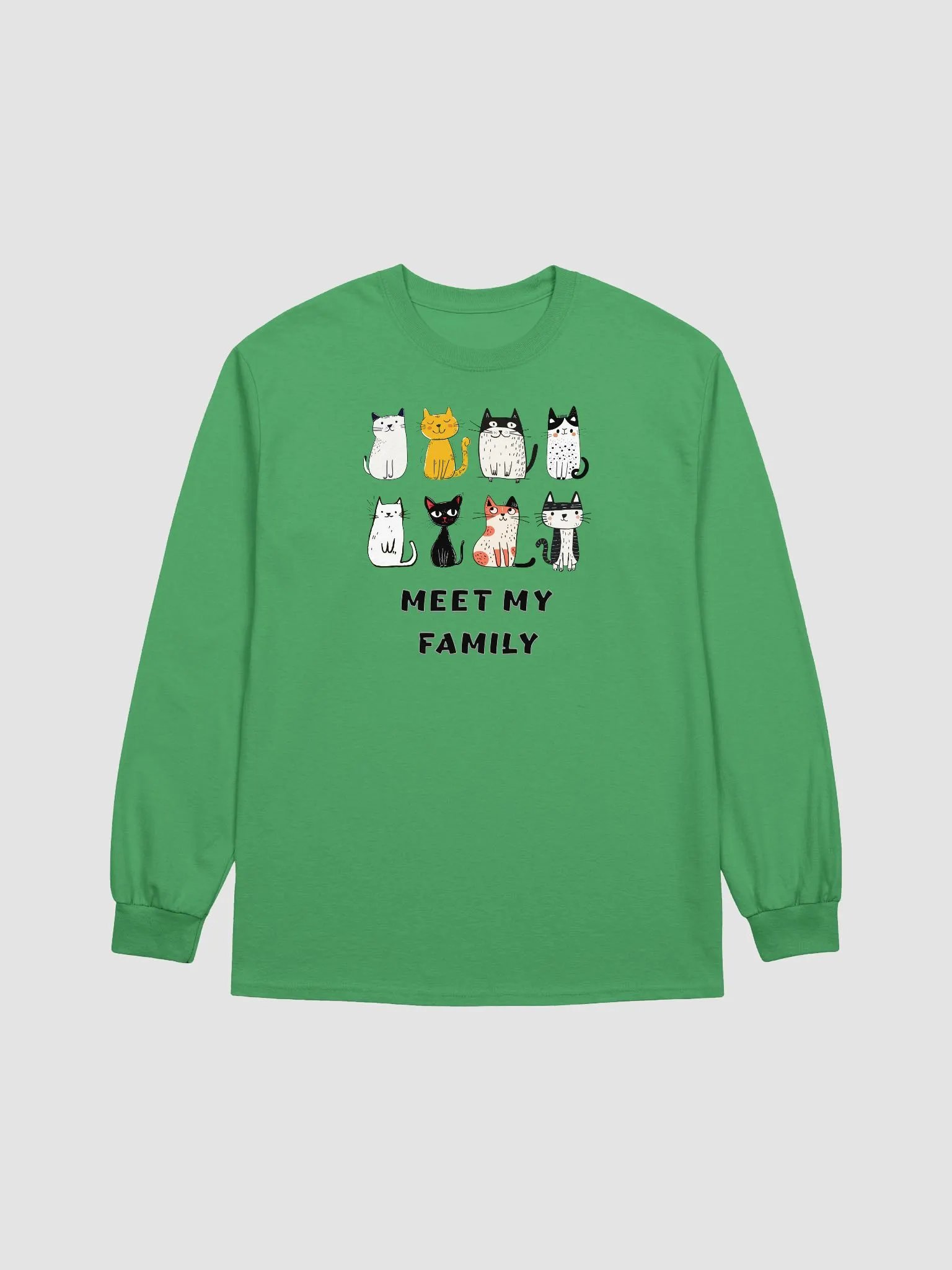 Whimsical Cat Crew: Long Sleeve Tee product image (6)