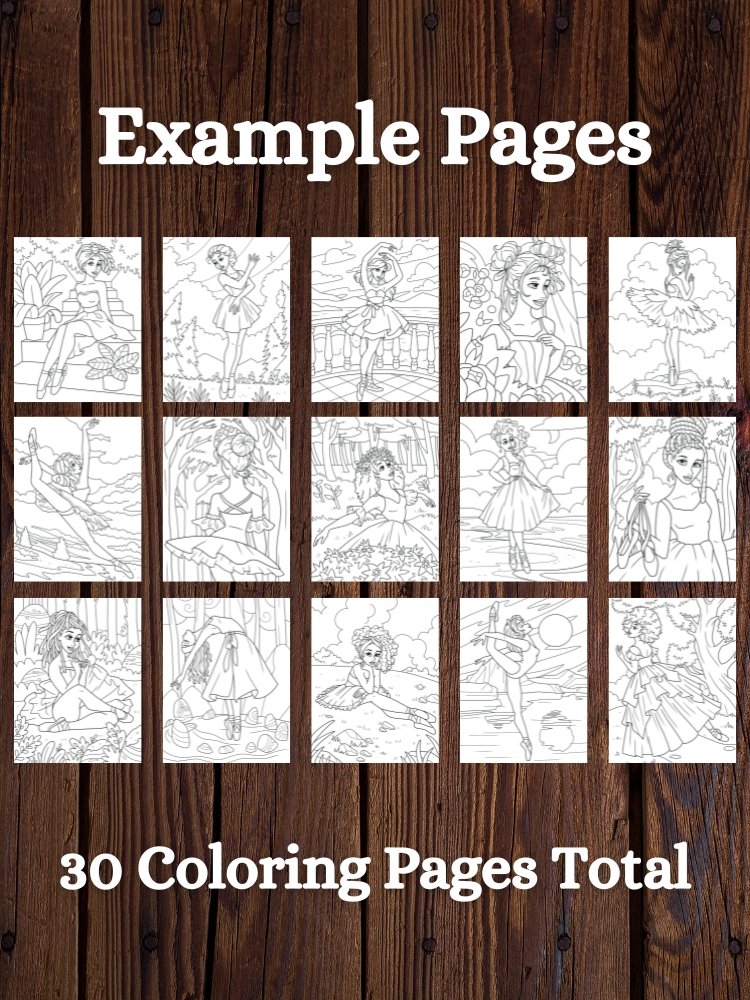 Ballerinas in Nature Printable Coloring Pages for Kids product image (3)